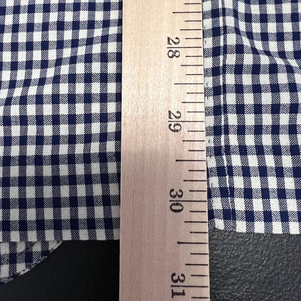 Kroon Sport Coat Mens 44R Navy Gingham Check Wool Blend Bono Blazer Stretch